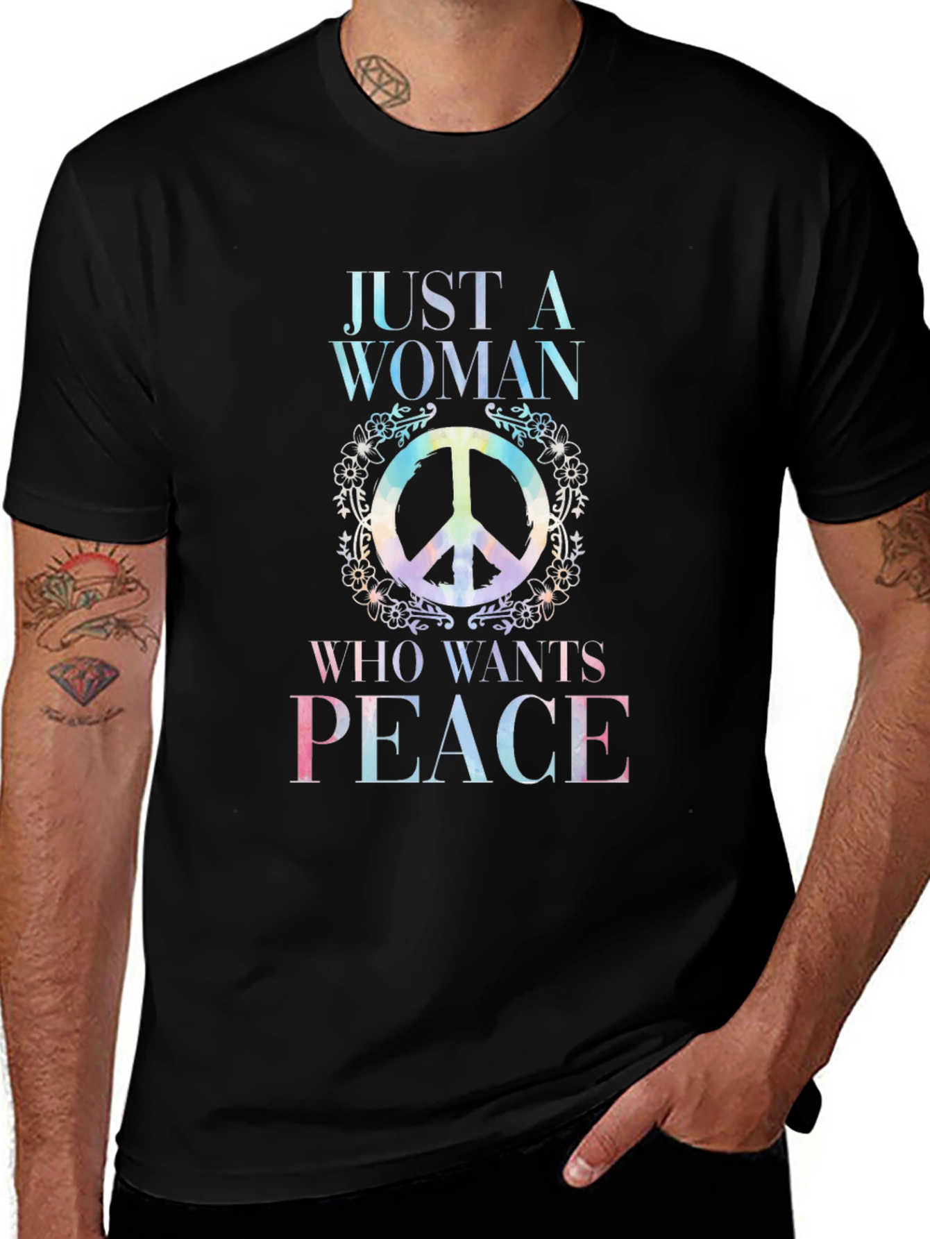Peace Sign Womens T-Shirt - Hippie Style