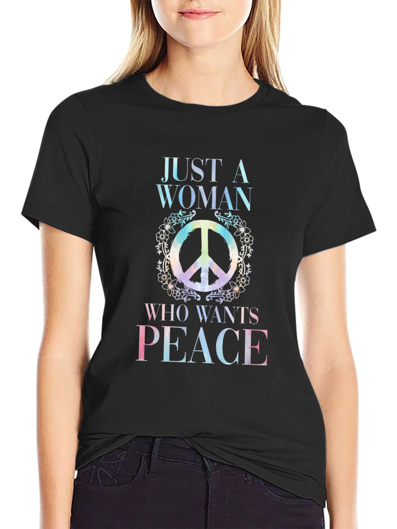 Peace Sign Womens T-Shirt - Hippie Style