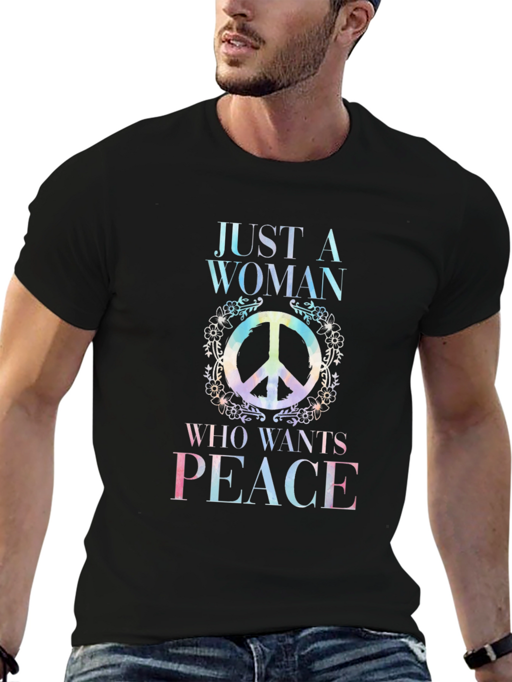 Peace Sign Womens T-Shirt - Hippie Style