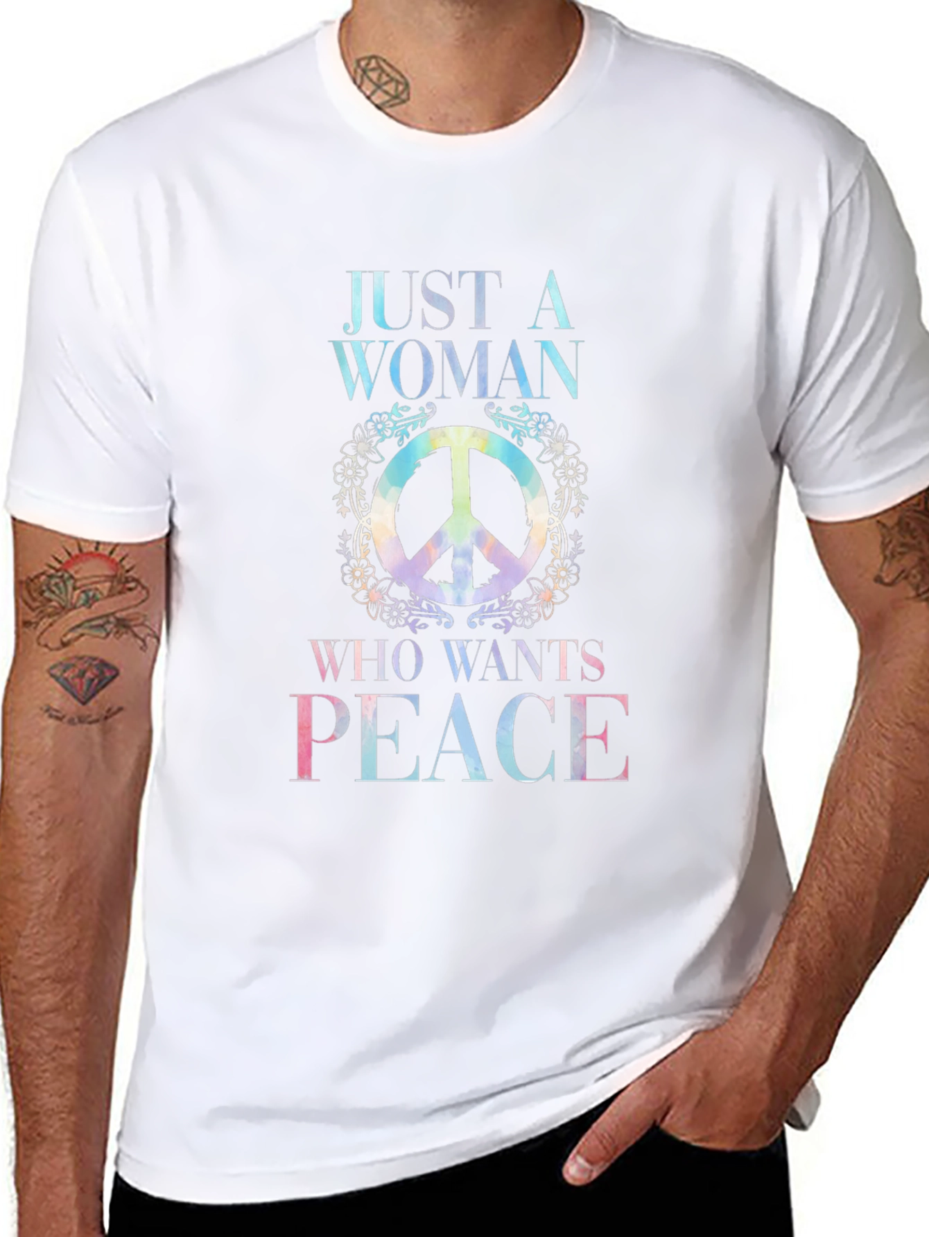 Peace Sign Womens T-Shirt - Hippie Style