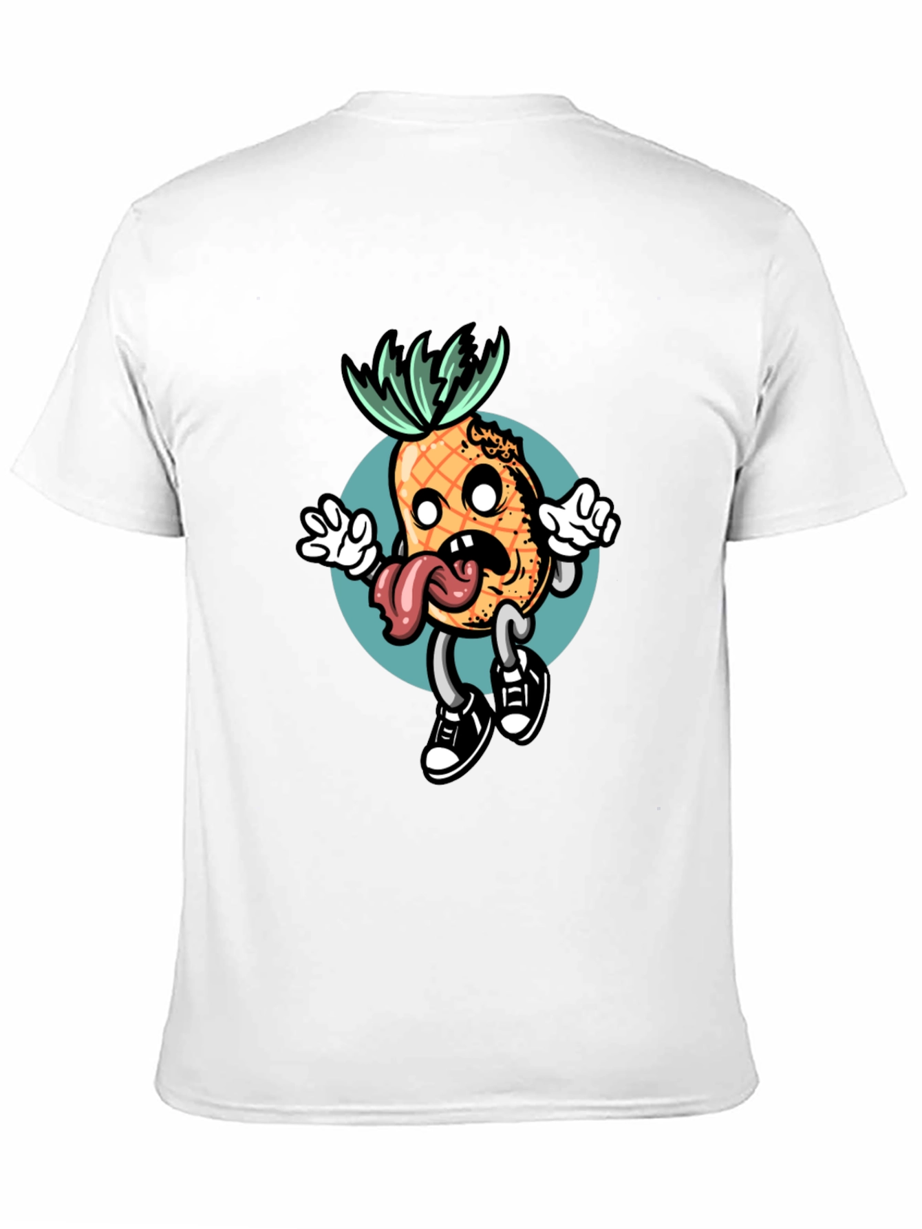 Black T-Shirt with Funny Pineapple Graphic