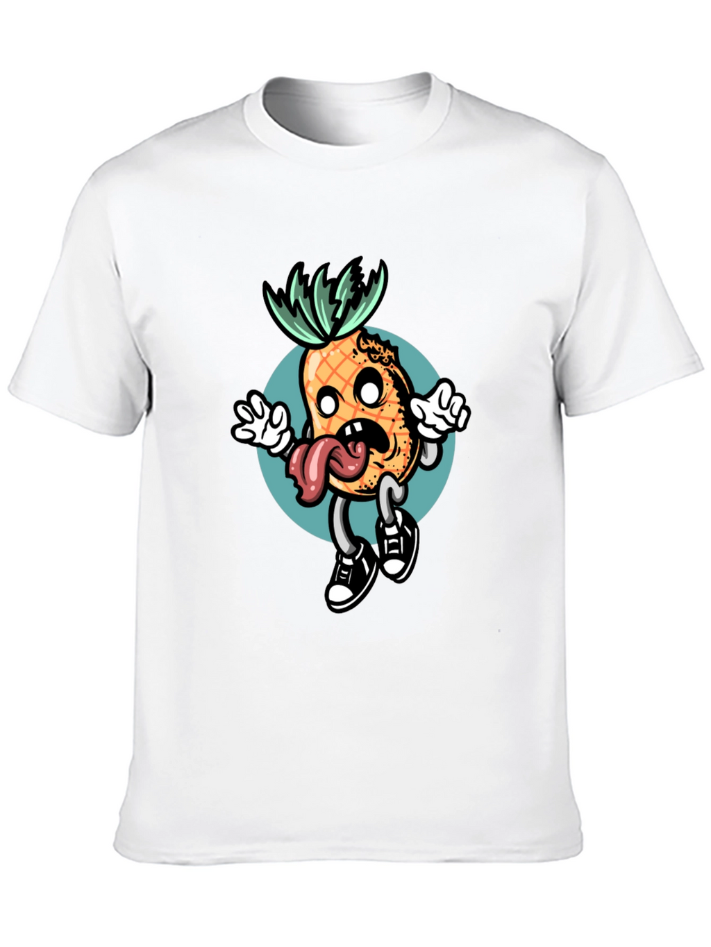 Black T-Shirt with Funny Pineapple Graphic