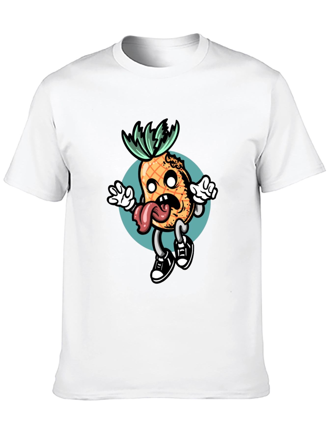 Black T-Shirt with Funny Pineapple Graphic