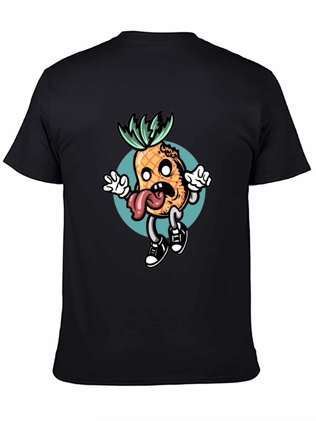 Black T-Shirt with Funny Pineapple Graphic