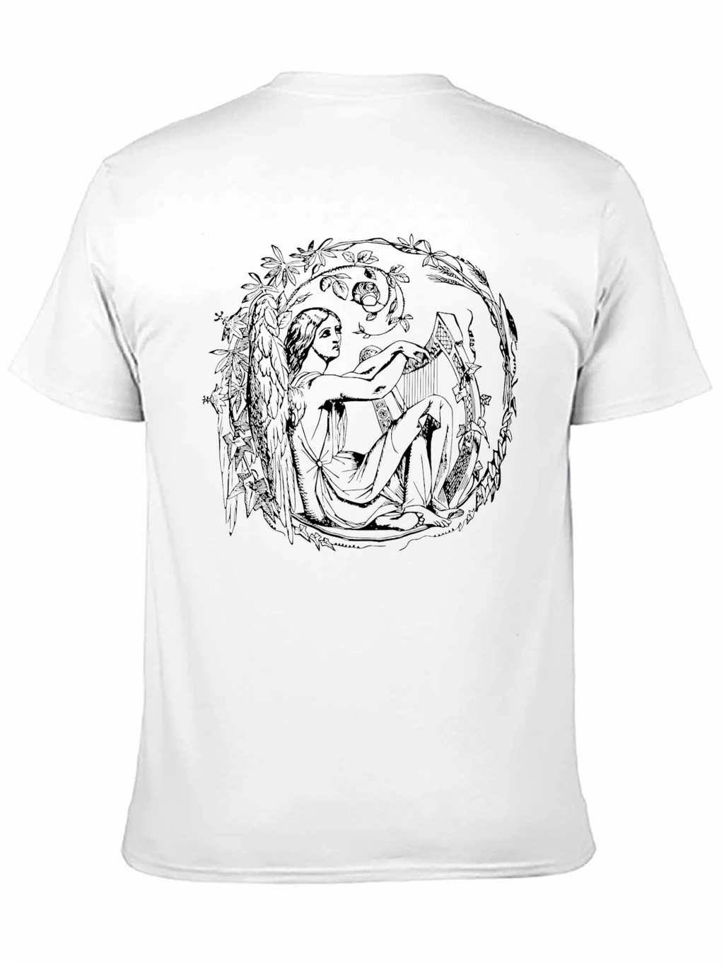 Art Nouveau Harpist Black T-Shirt