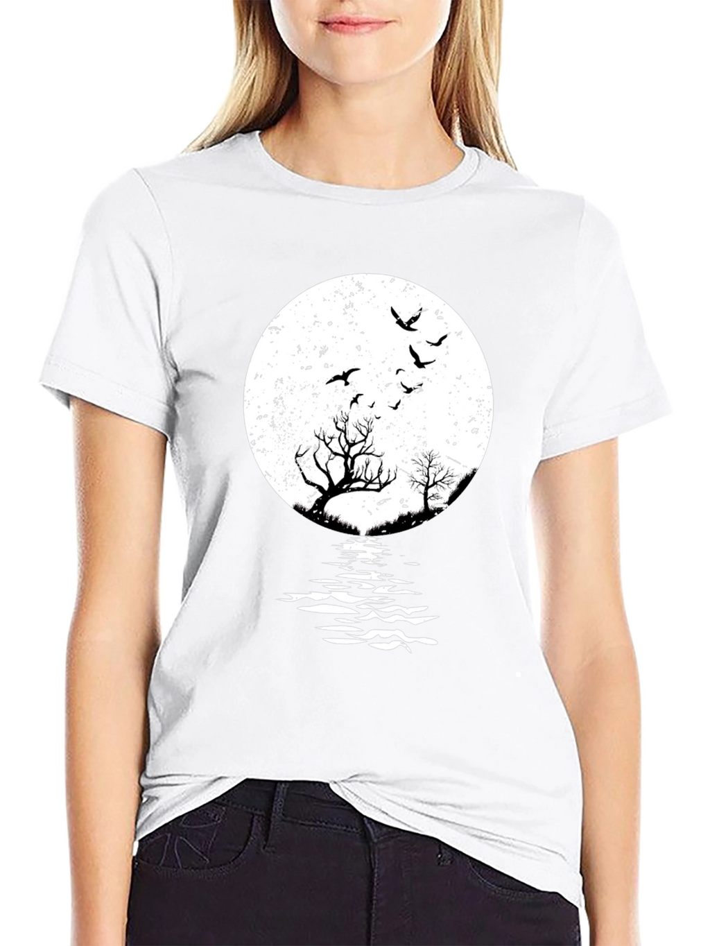 Moonlit Silhouette Graphic T-Shirt