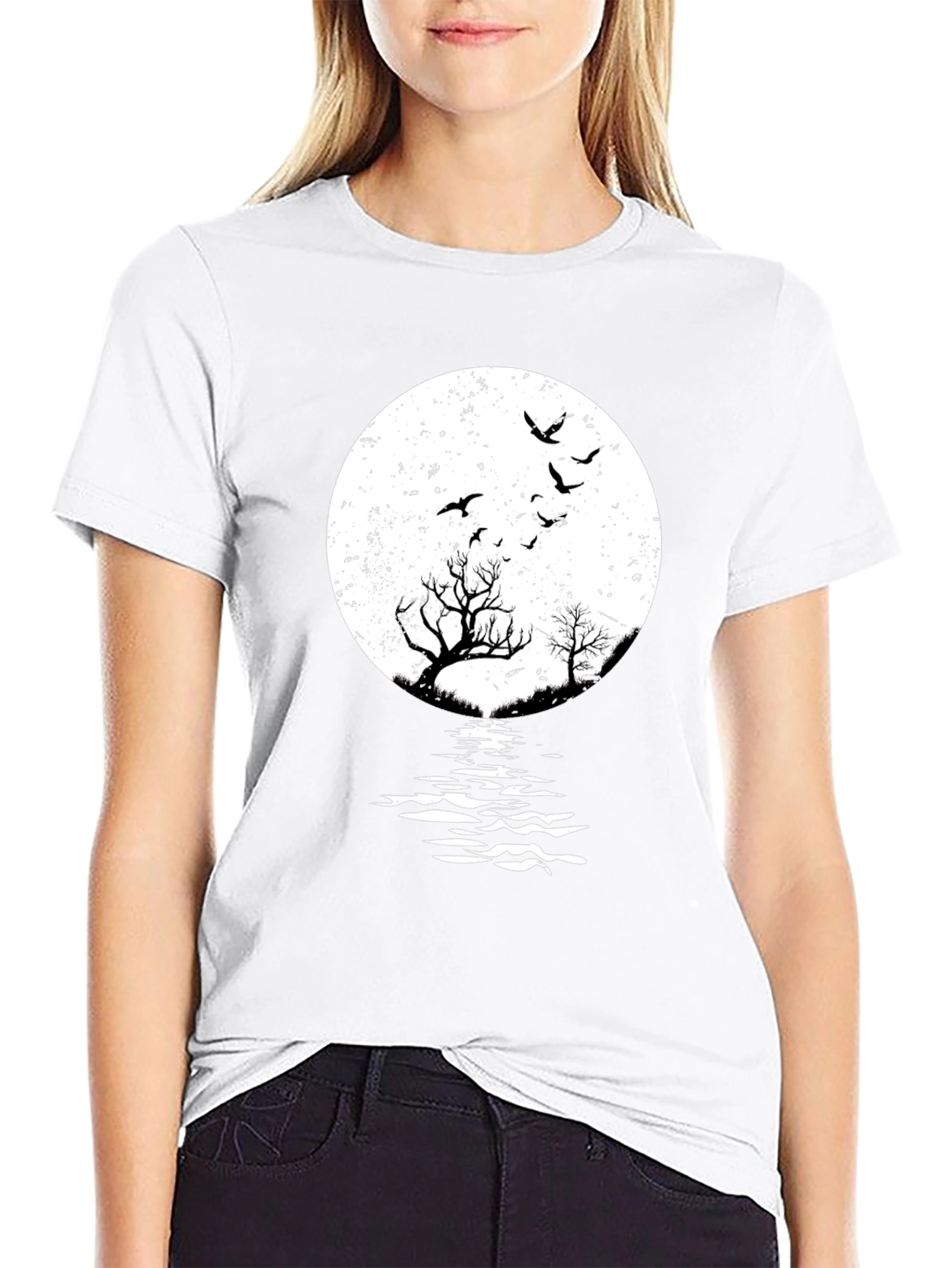 Moonlit Silhouette Graphic T-Shirt