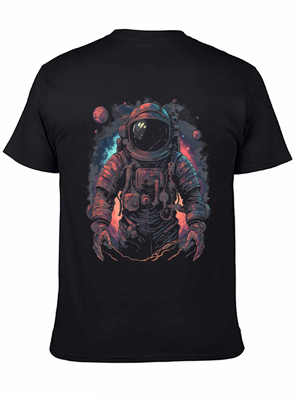 Astronaut Graphic Print Black T-Shirt