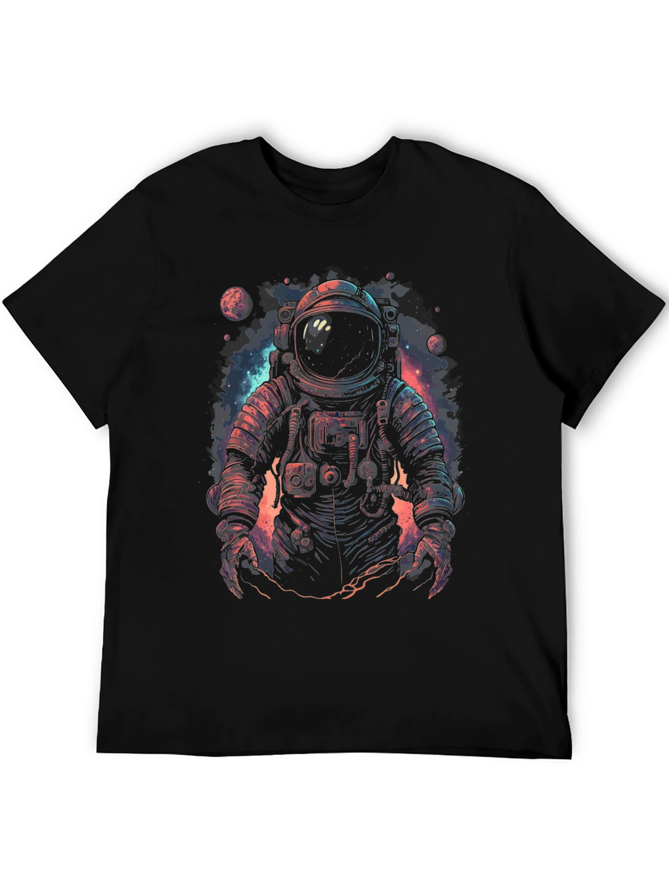 Astronaut Graphic Print Black T-Shirt