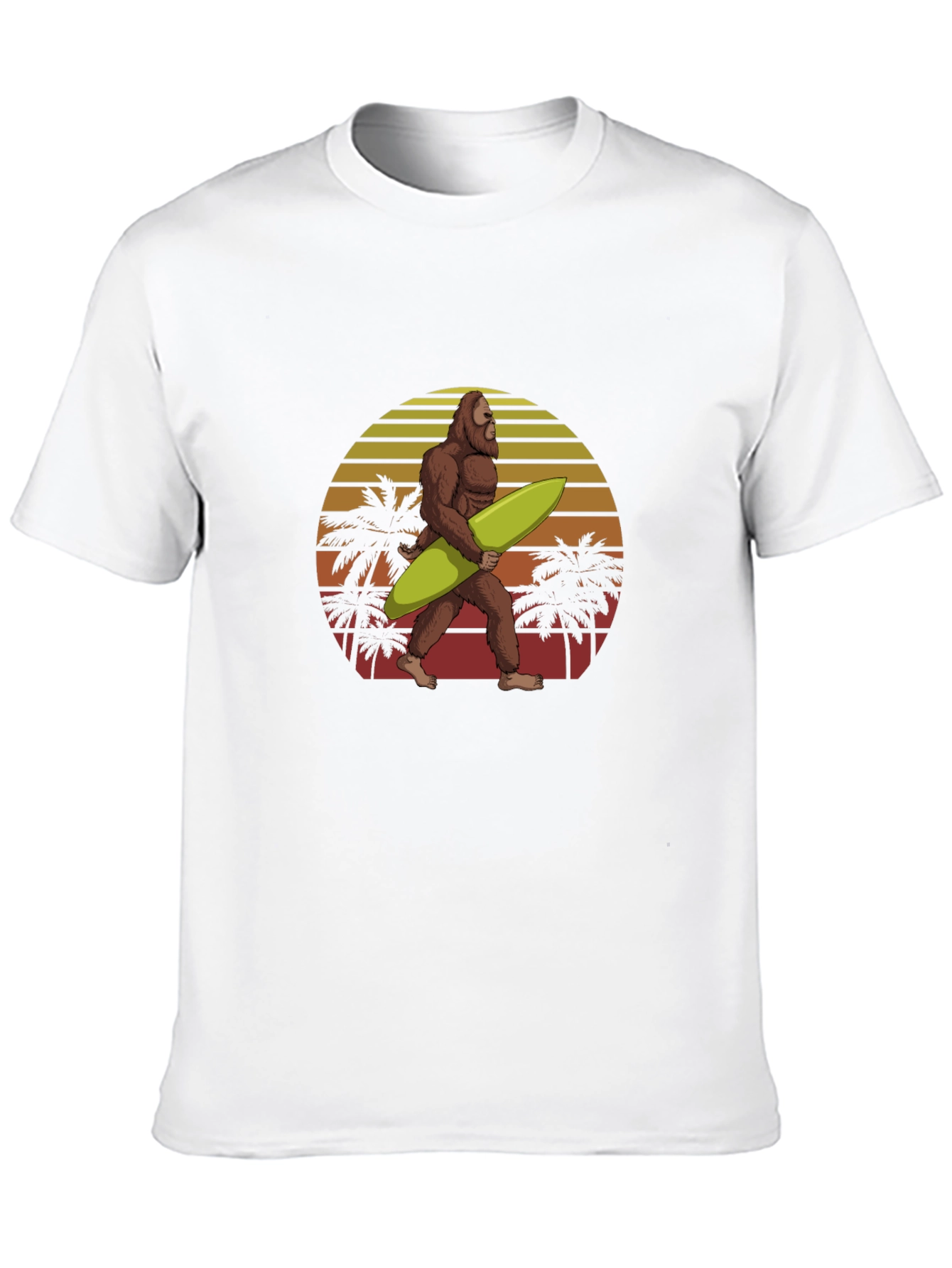 Bigfoot Surfing Sunset Graphic Tee - Black