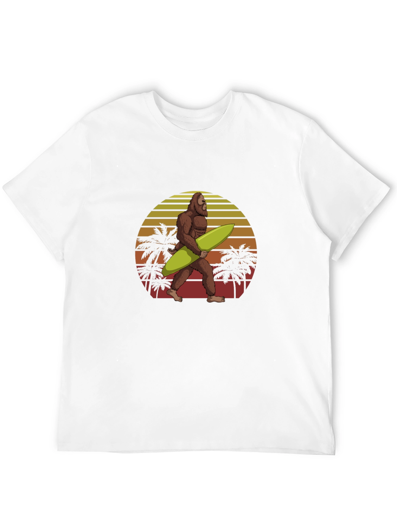 Bigfoot Surfing Sunset Graphic Tee - Black