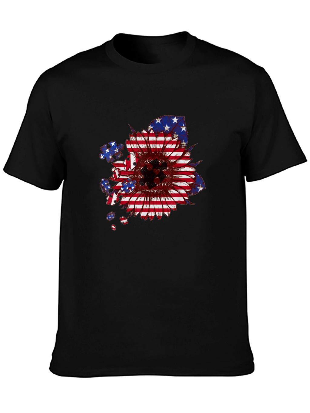 American Flag Sunflower Patriotic T-Shirt