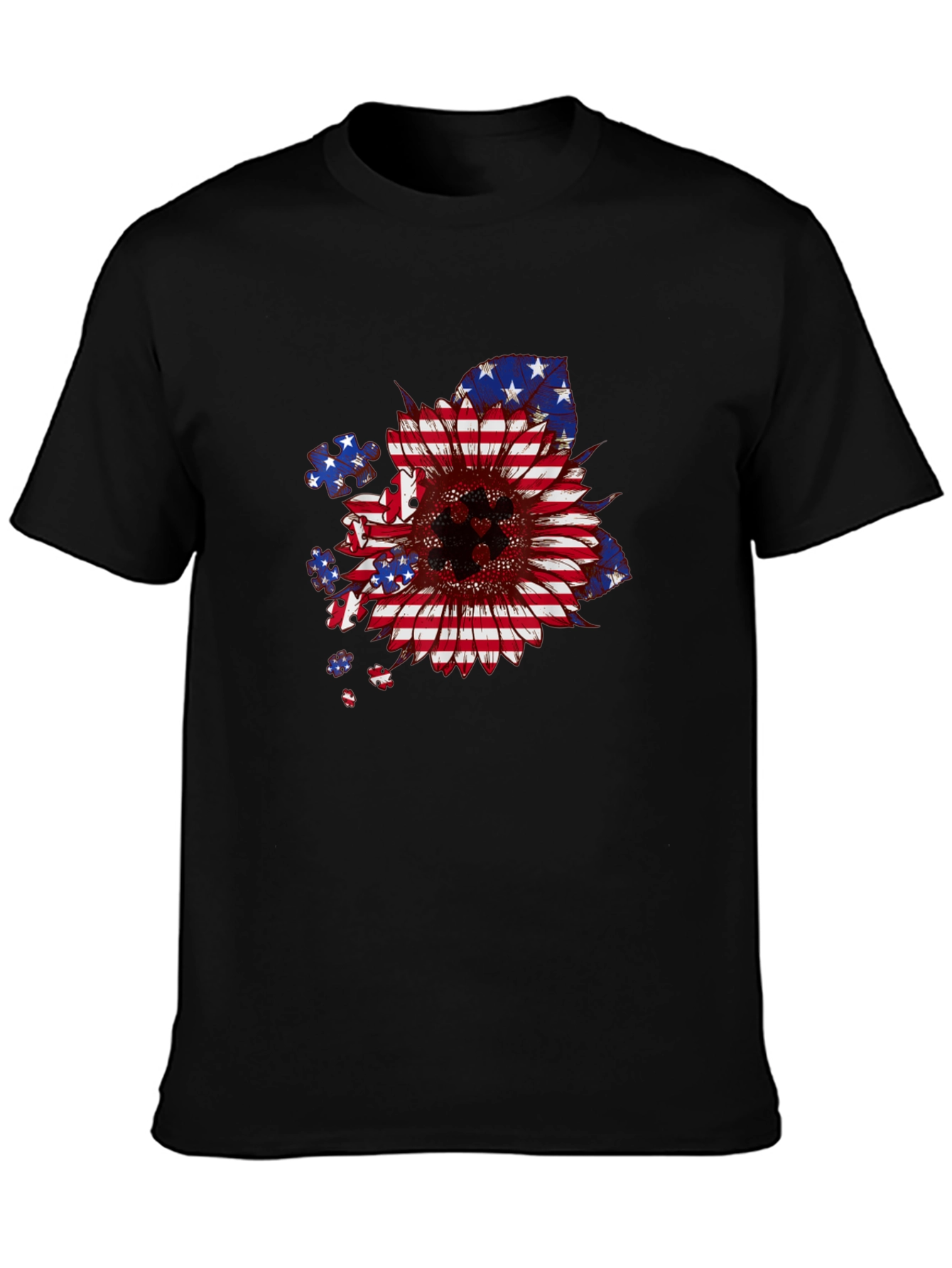 American Flag Sunflower Patriotic T-Shirt