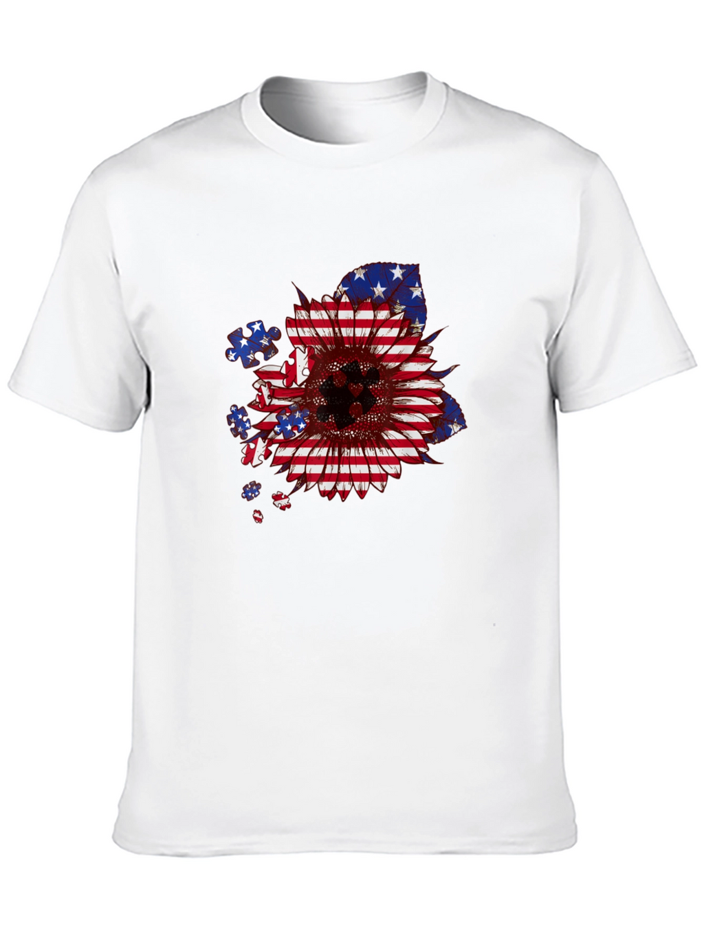 American Flag Sunflower Patriotic T-Shirt
