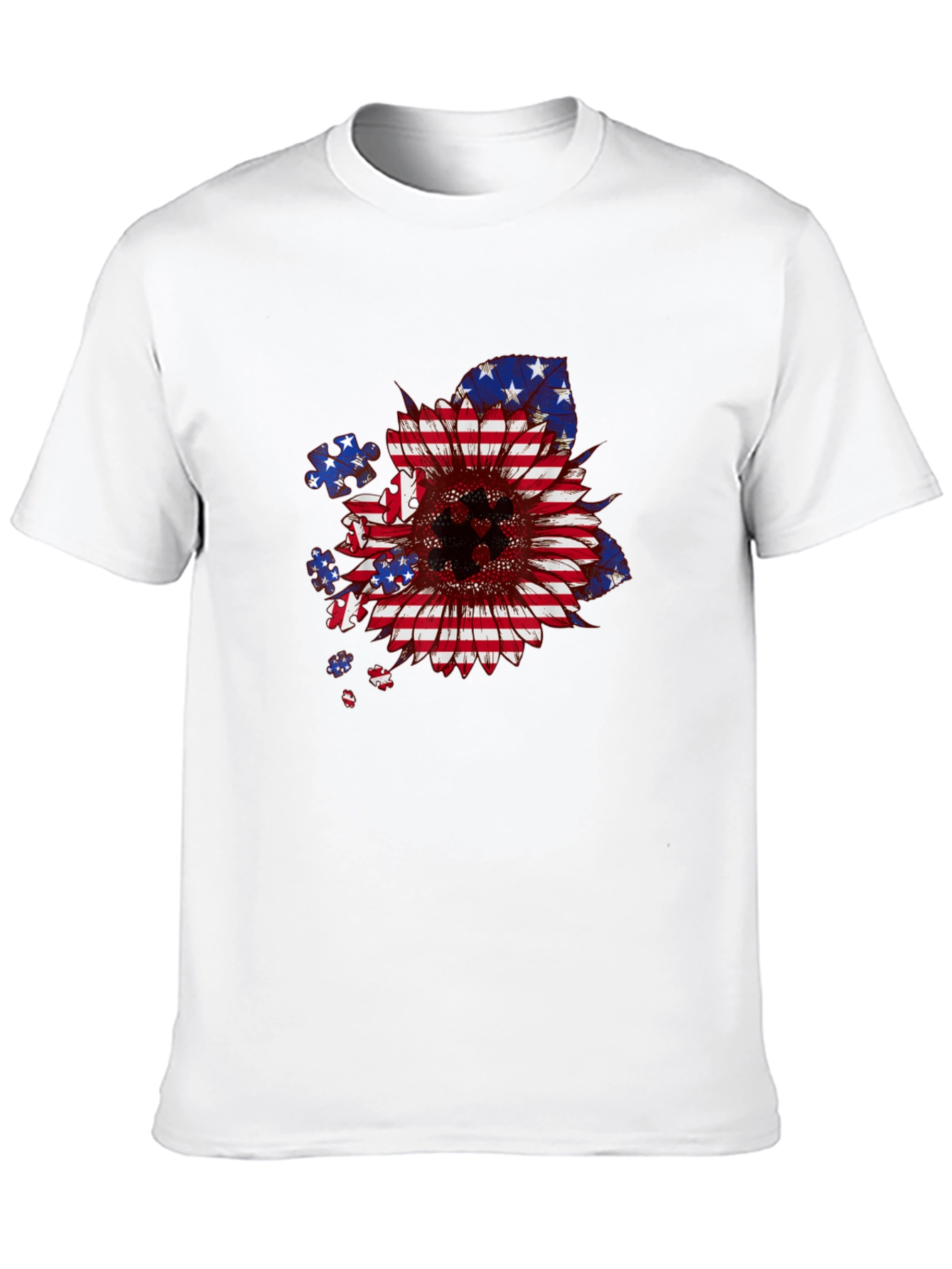American Flag Sunflower Patriotic T-Shirt