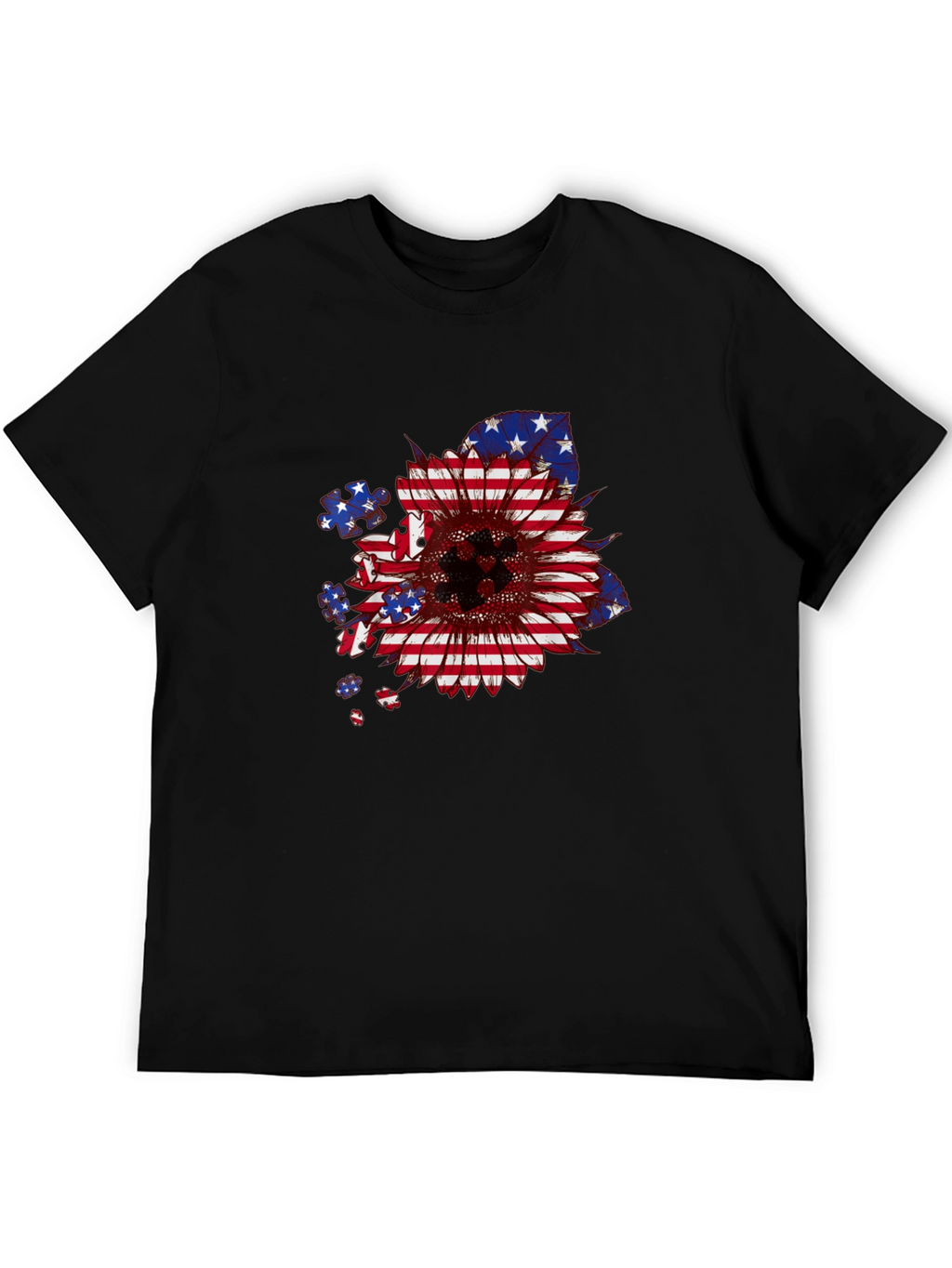 American Flag Sunflower Patriotic T-Shirt