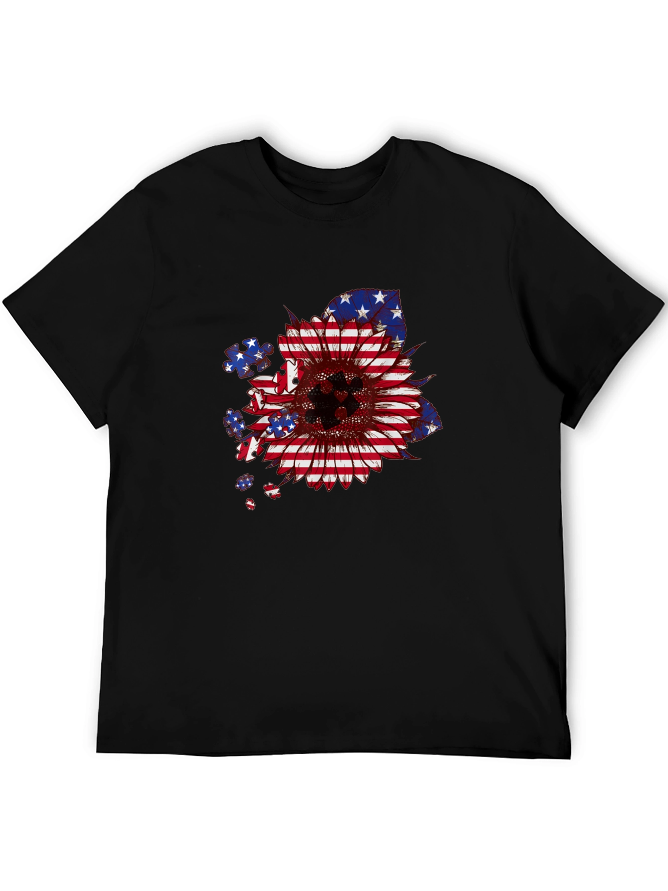 American Flag Sunflower Patriotic T-Shirt