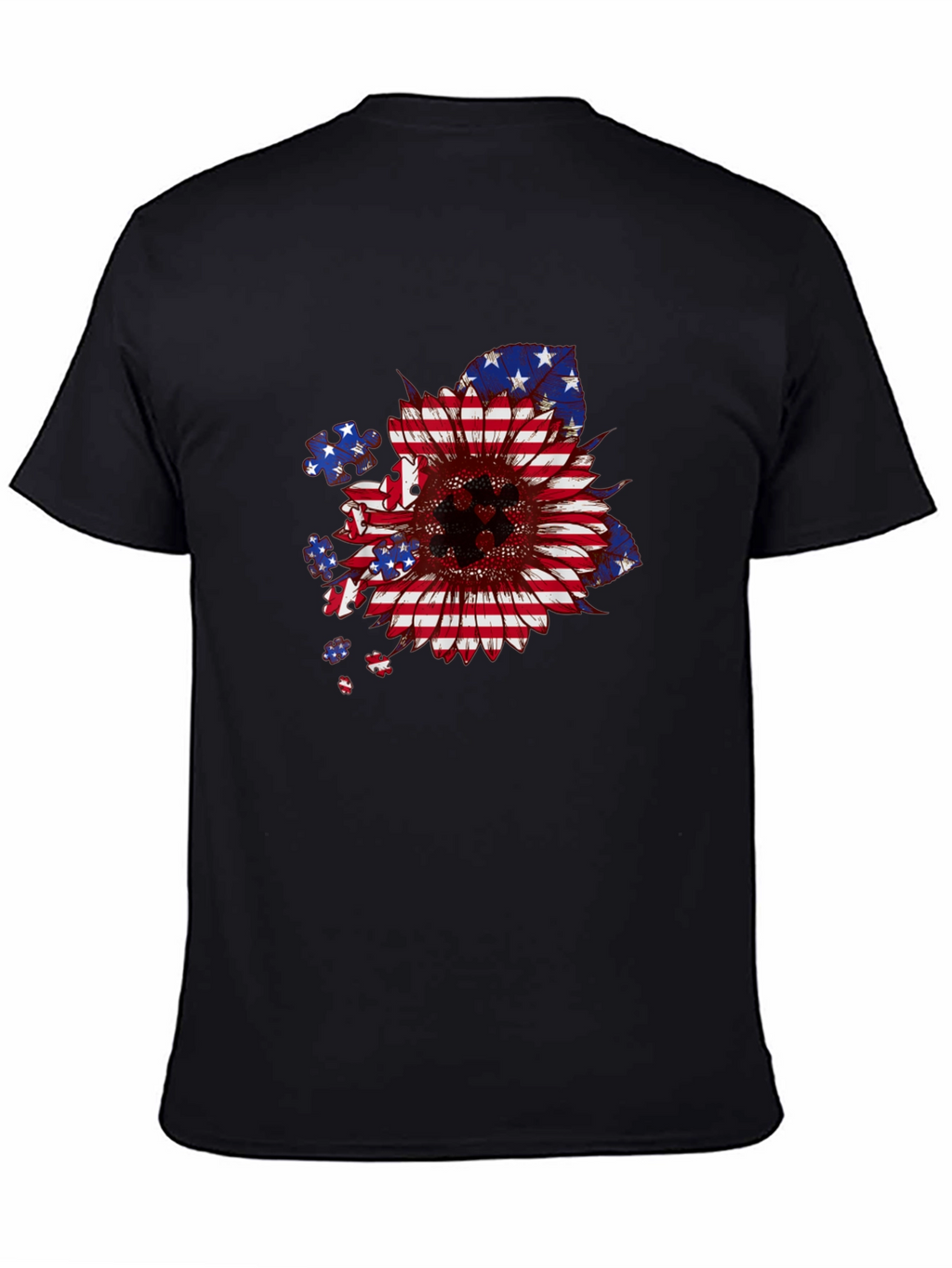 American Flag Sunflower Patriotic T-Shirt