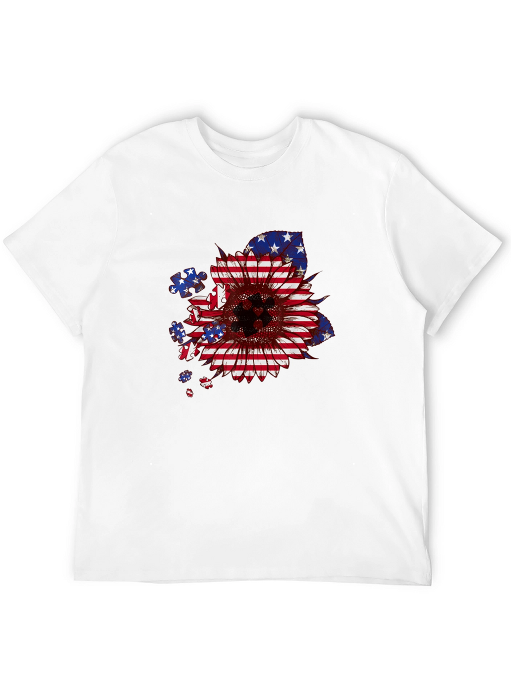 American Flag Sunflower Patriotic T-Shirt