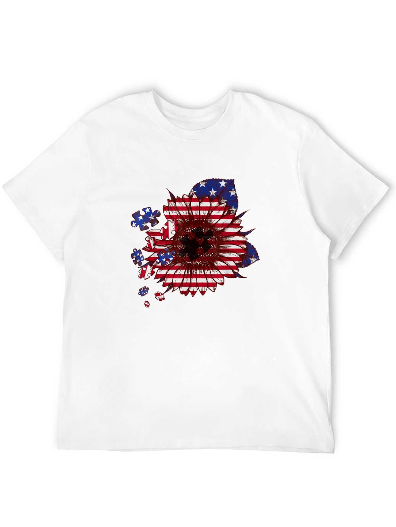American Flag Sunflower Patriotic T-Shirt