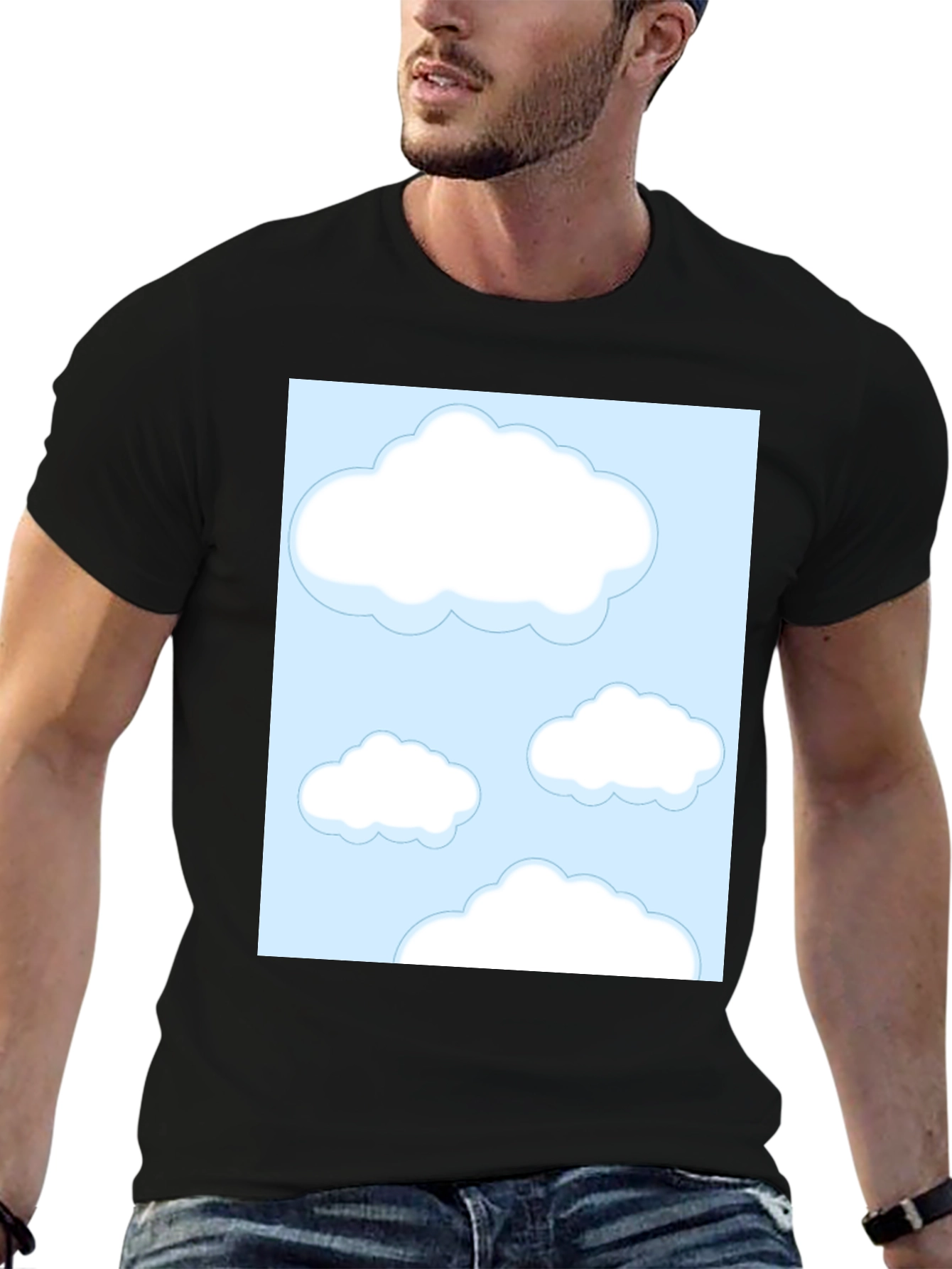 Cloud Print Black Tee