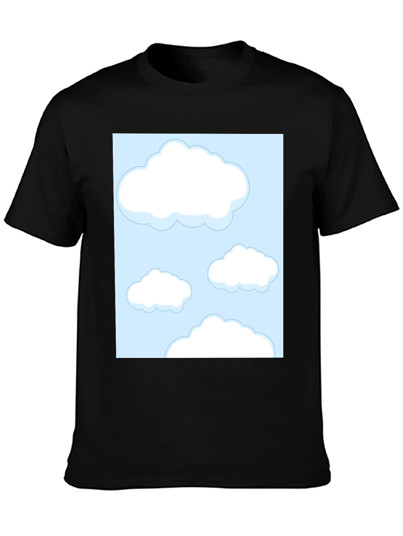 Cloud Print Black Tee