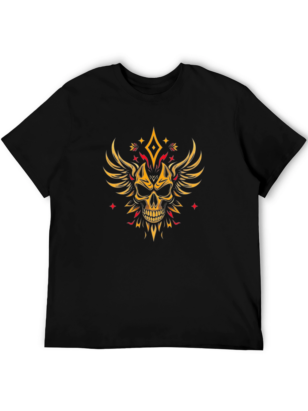 Winged Skull Graphic Tee - Edgy Black T-Shirt