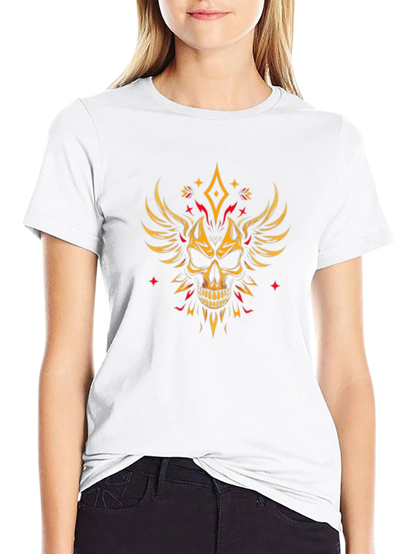Winged Skull Graphic Tee - Edgy Black T-Shirt