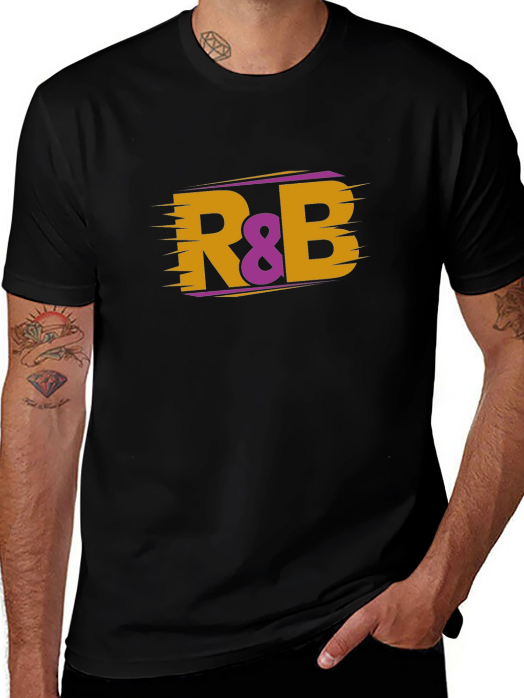 R&B Music T-Shirt - Black Cotton Blend Tee