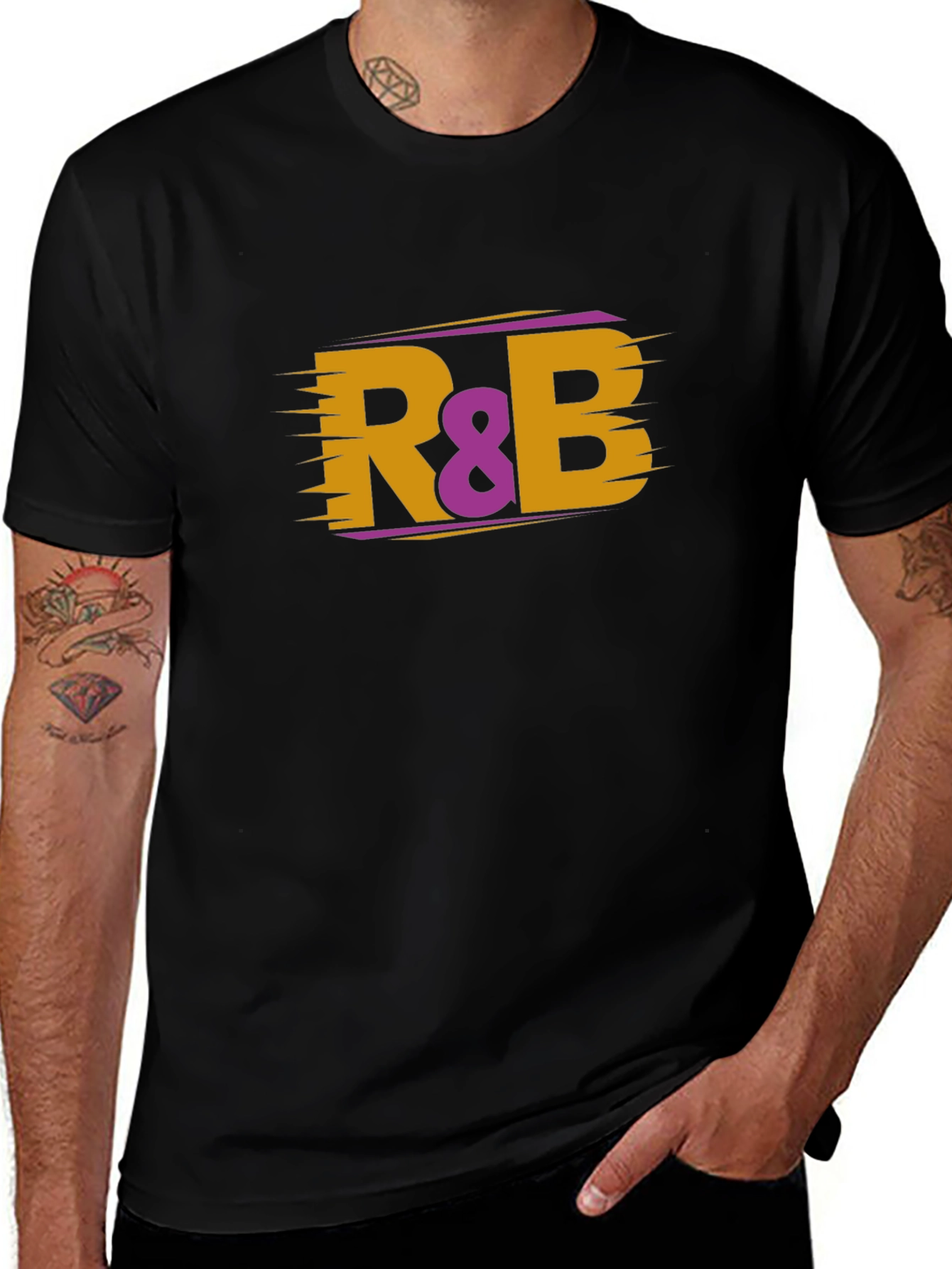 R&B Music T-Shirt - Black Cotton Blend Tee