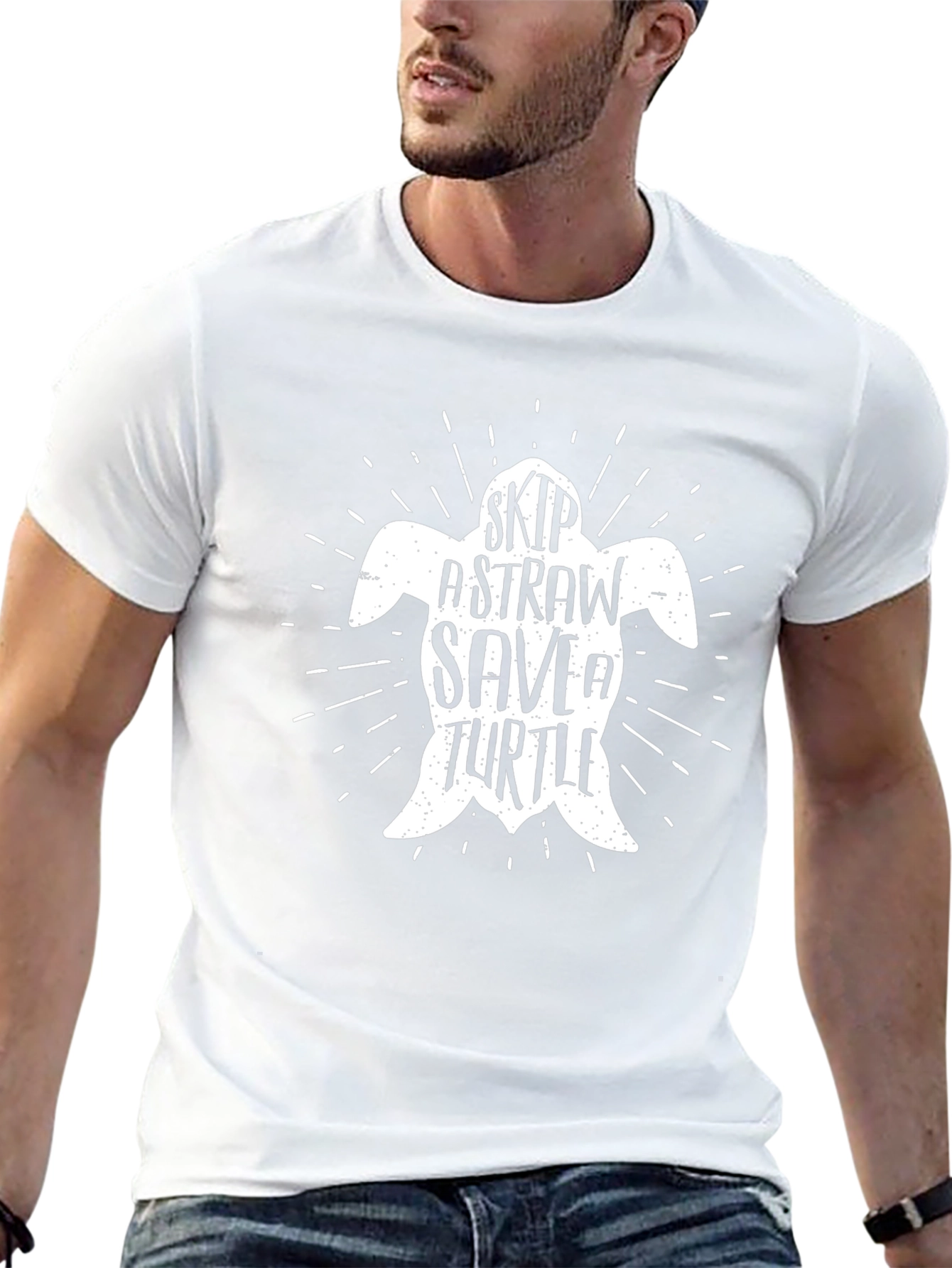 Skip A Straw Save A Turtle Graphic T-Shirt