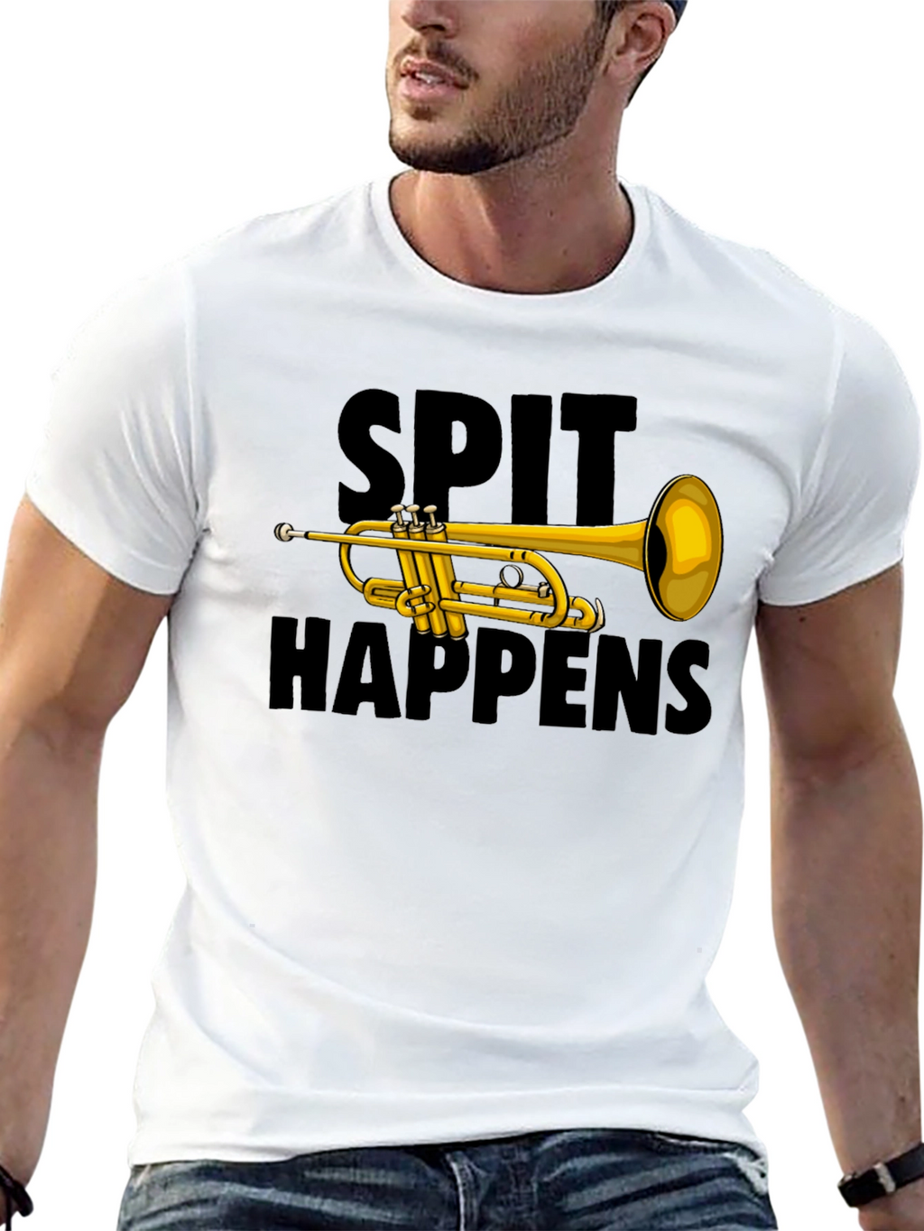 Spit Happens Trumpet Graphic Tee
