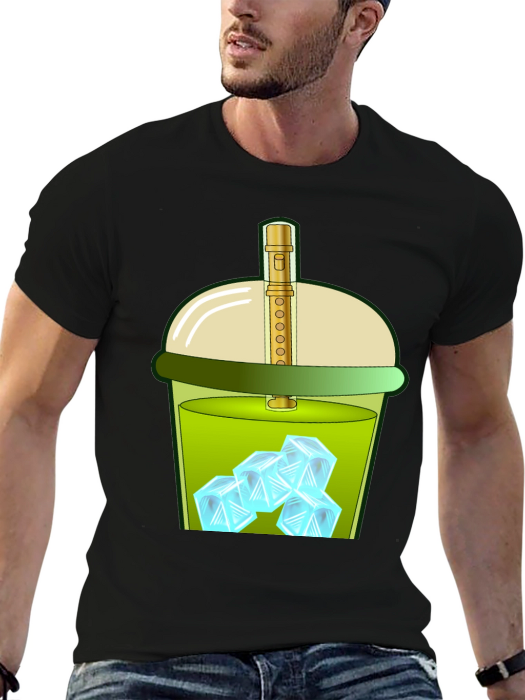Iced Drink Graphic Tee - Trendy and Fun