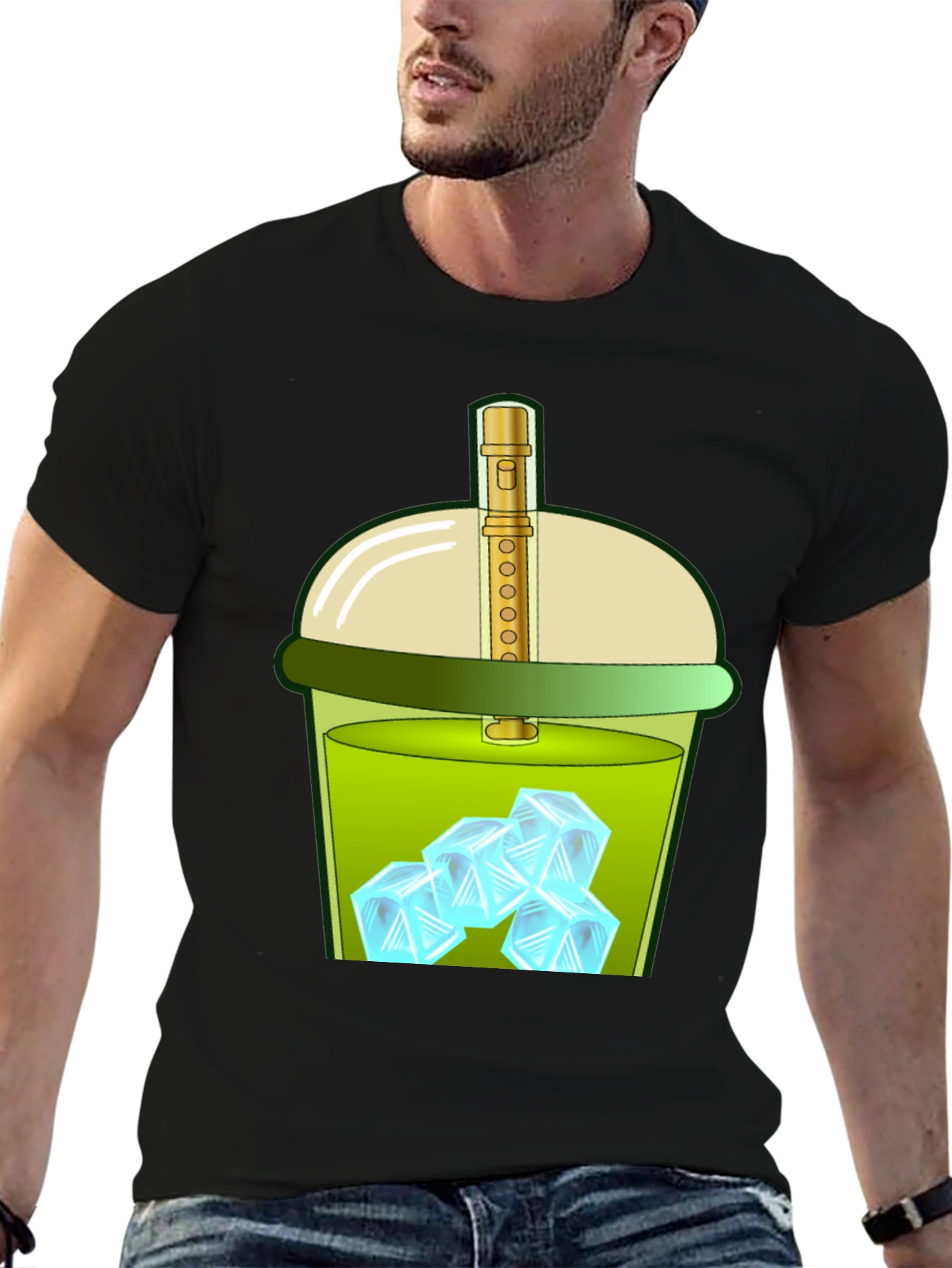 Iced Drink Graphic Tee - Trendy and Fun