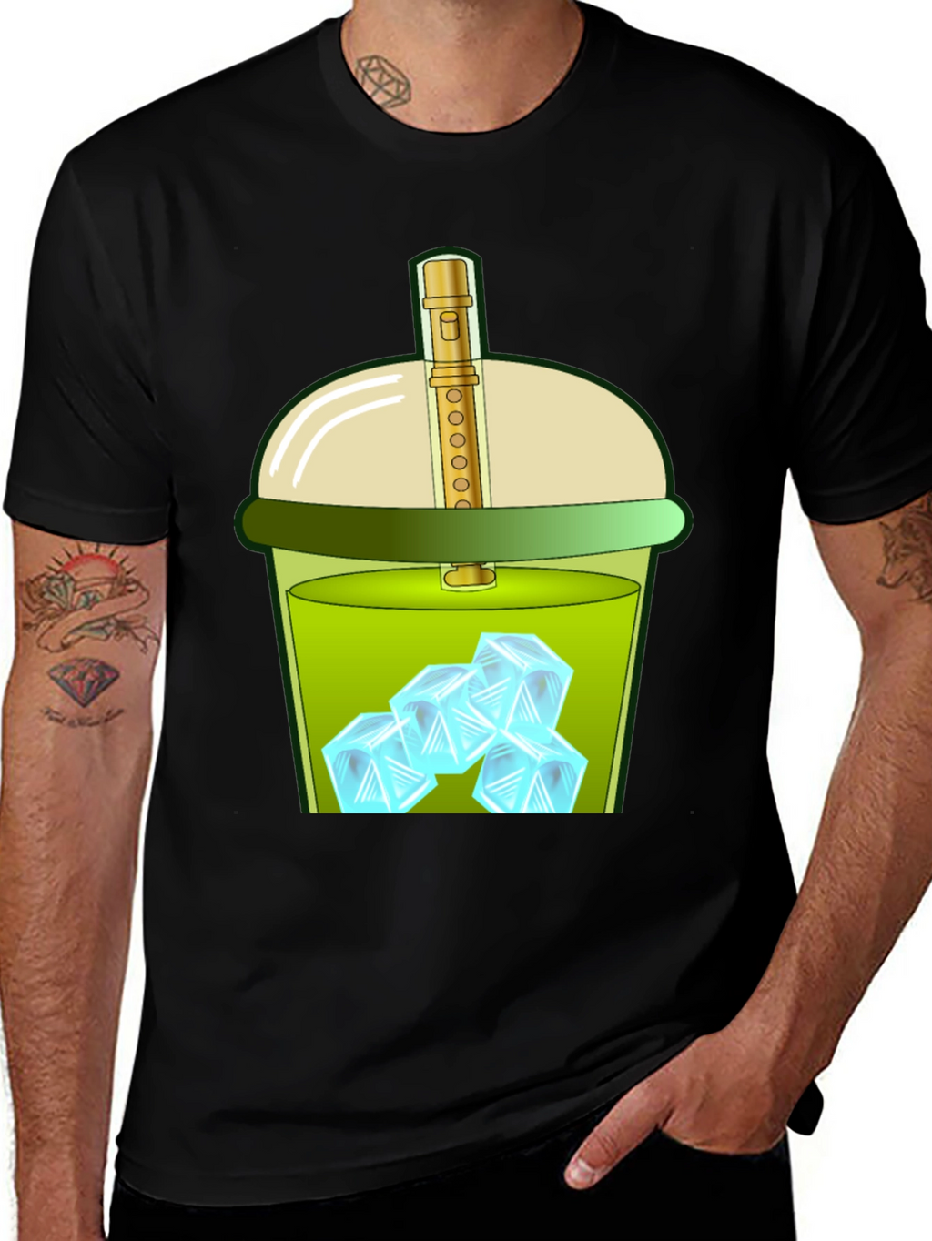 Iced Drink Graphic Tee - Trendy and Fun