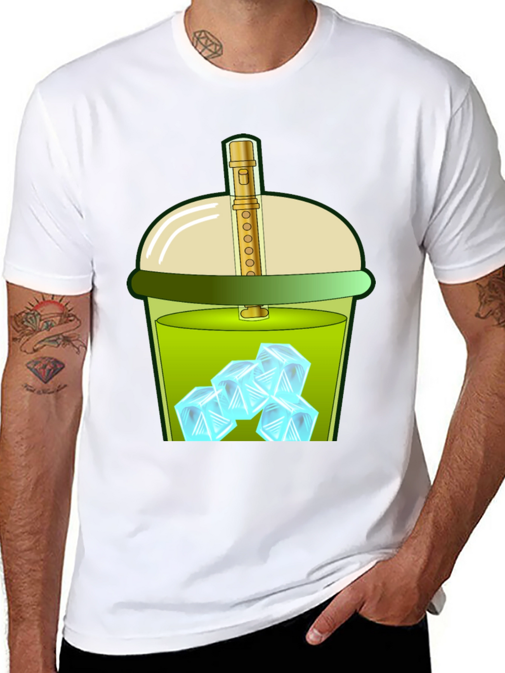 Iced Drink Graphic Tee - Trendy and Fun