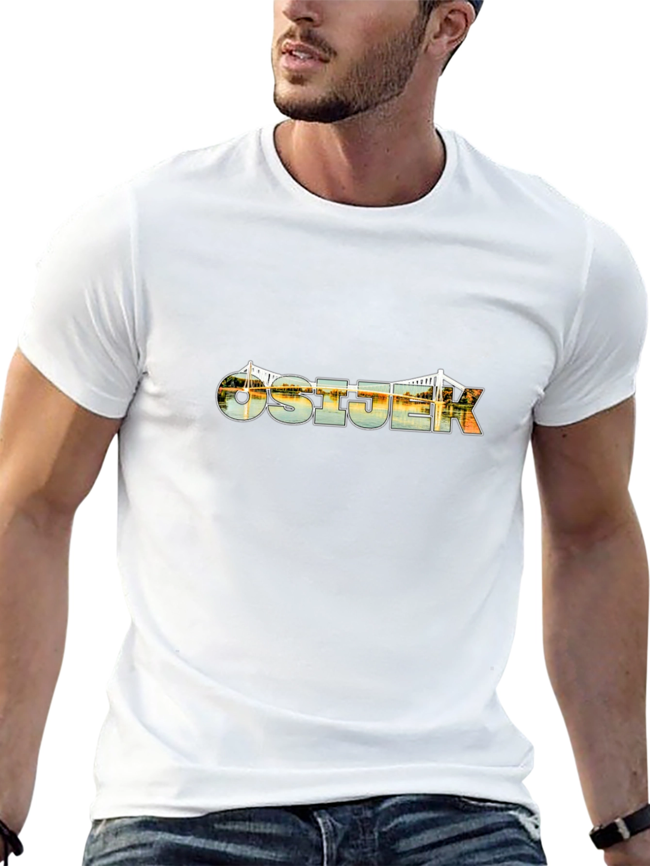 Osijek Bridge Graphic Black T-Shirt