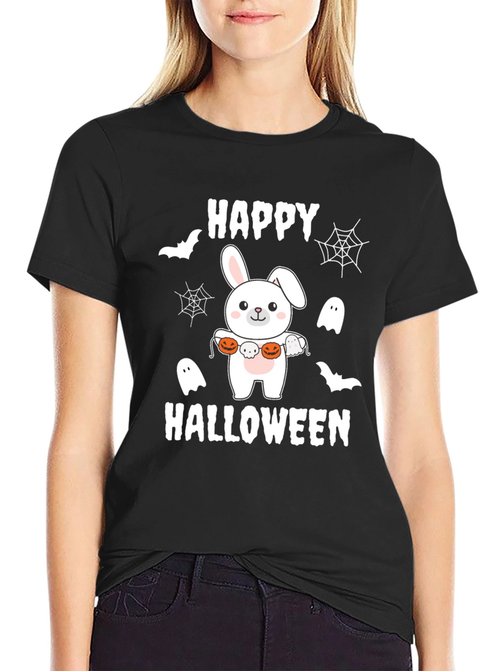 Happy Halloween Bunny T-Shirt - Spooky Cute Tee