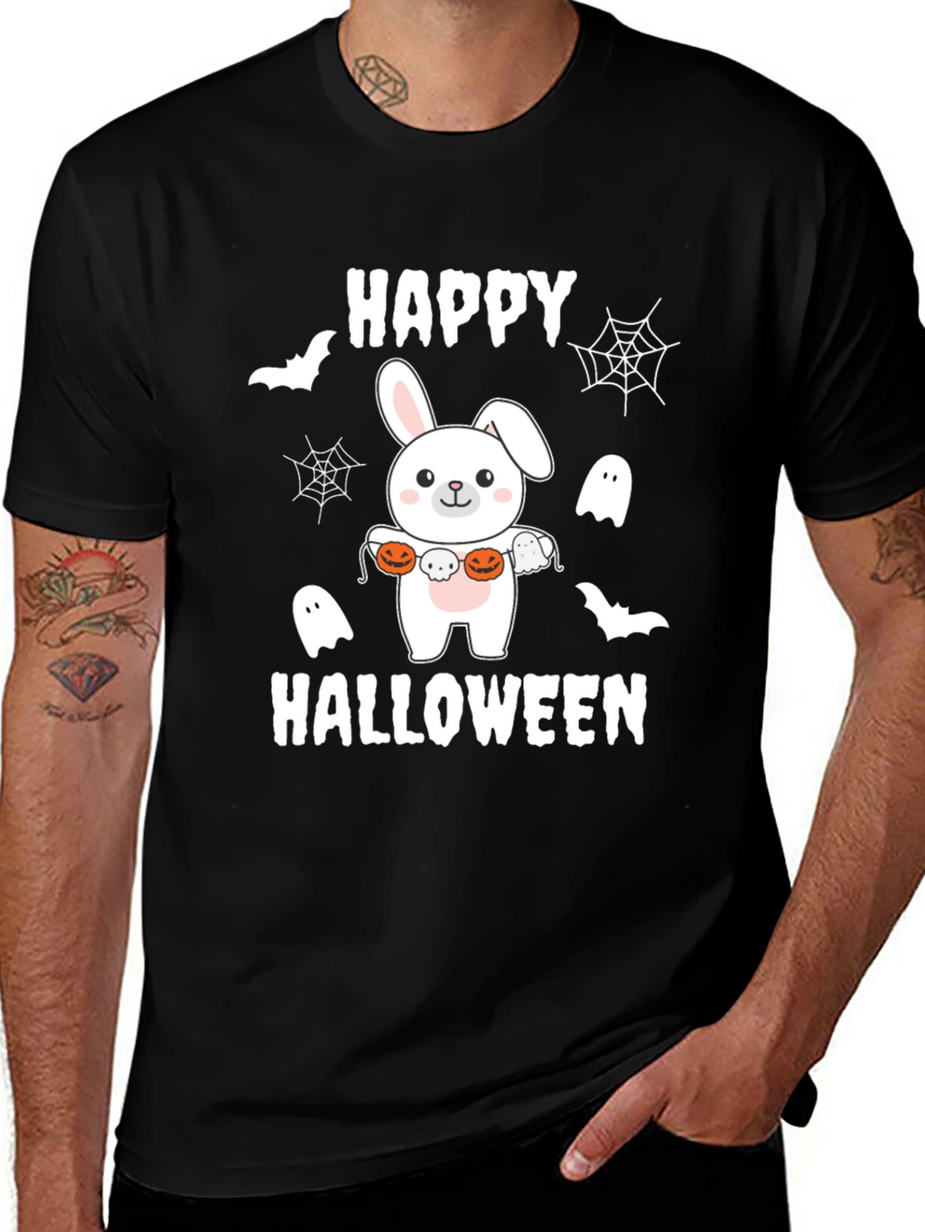 Happy Halloween Bunny T-Shirt - Spooky Cute Tee
