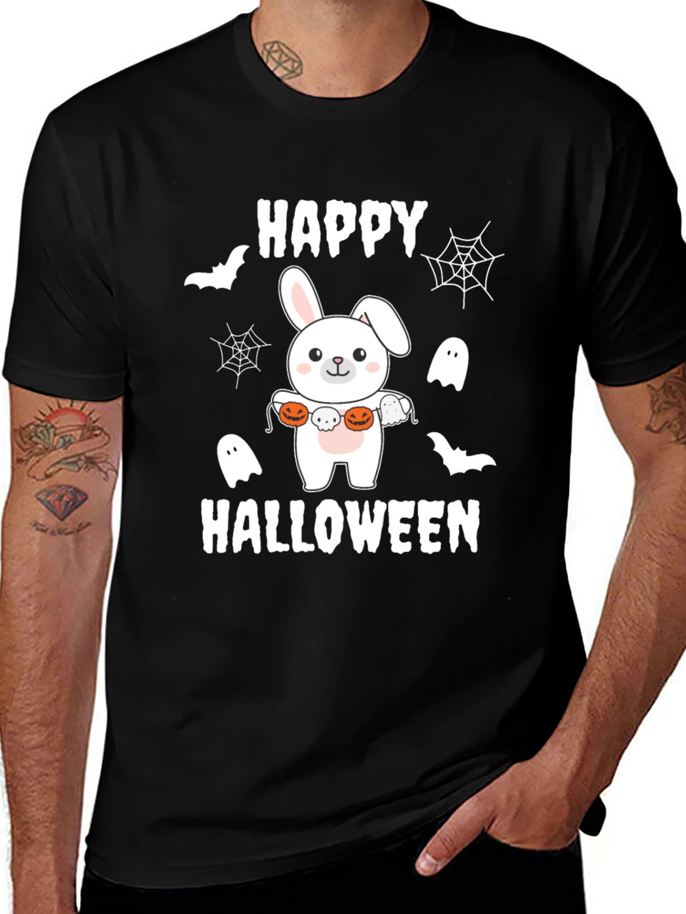 Happy Halloween Bunny T-Shirt - Spooky Cute Tee