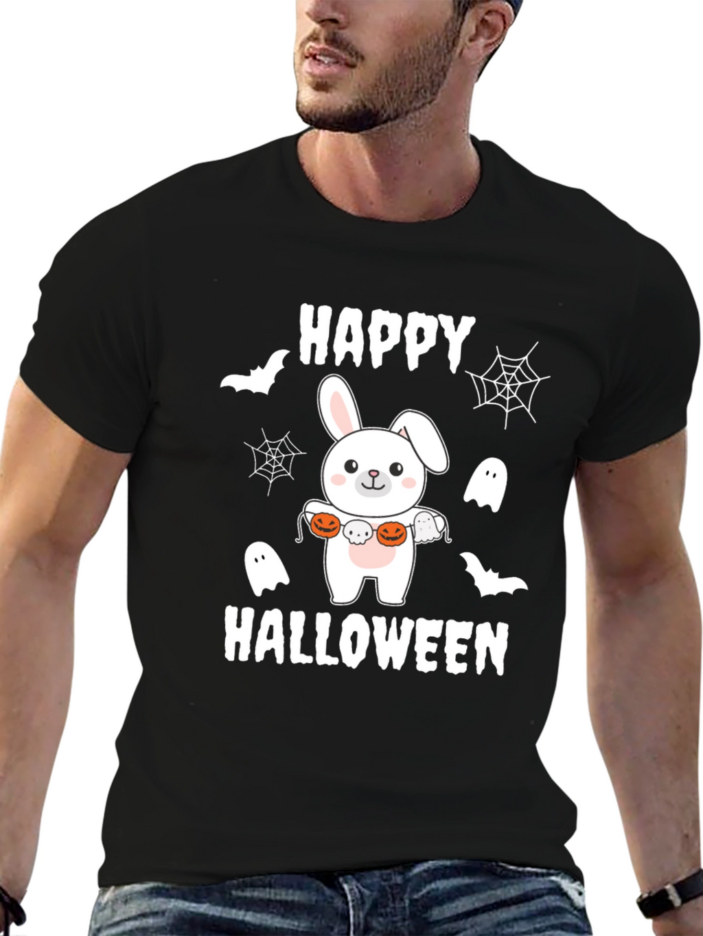 Happy Halloween Bunny T-Shirt - Spooky Cute Tee