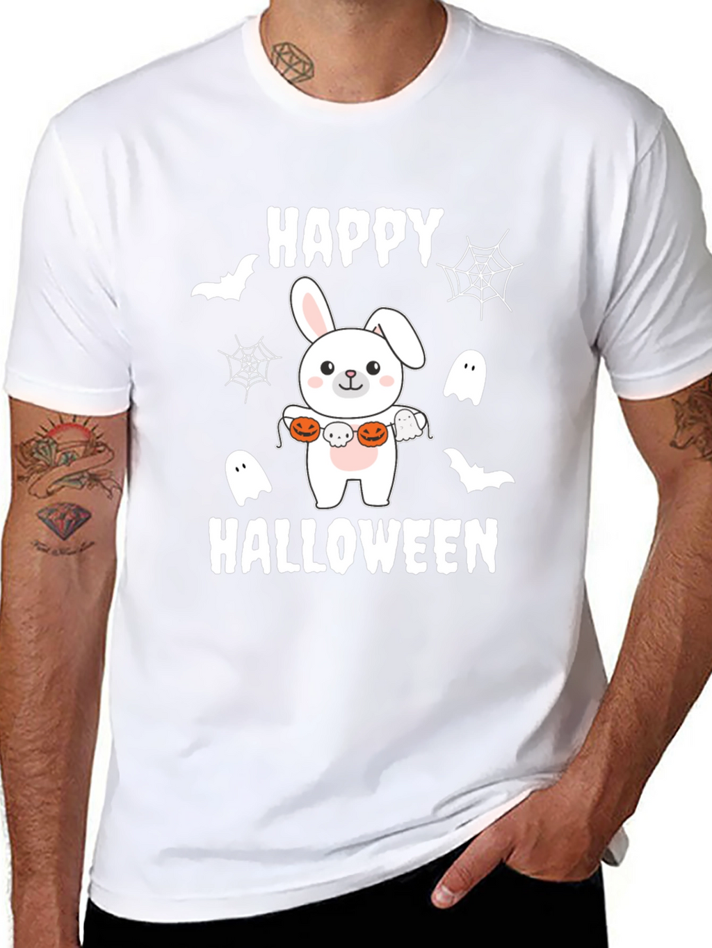 Happy Halloween Bunny T-Shirt - Spooky Cute Tee