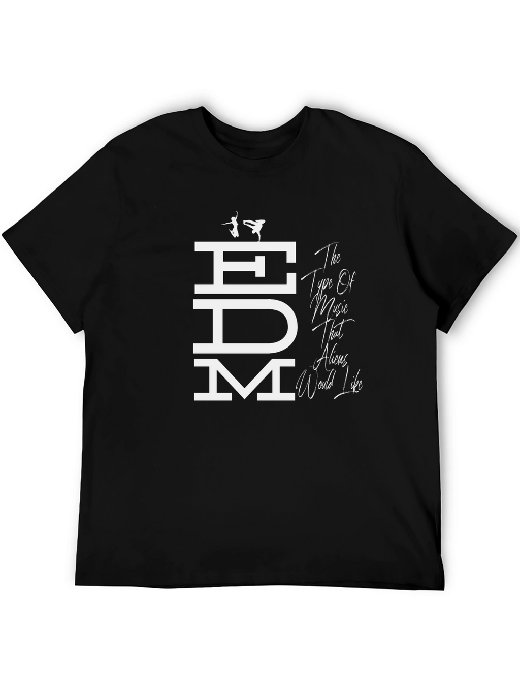 EDM Aliens Would Like Graphic Tee - Black T-Shirt