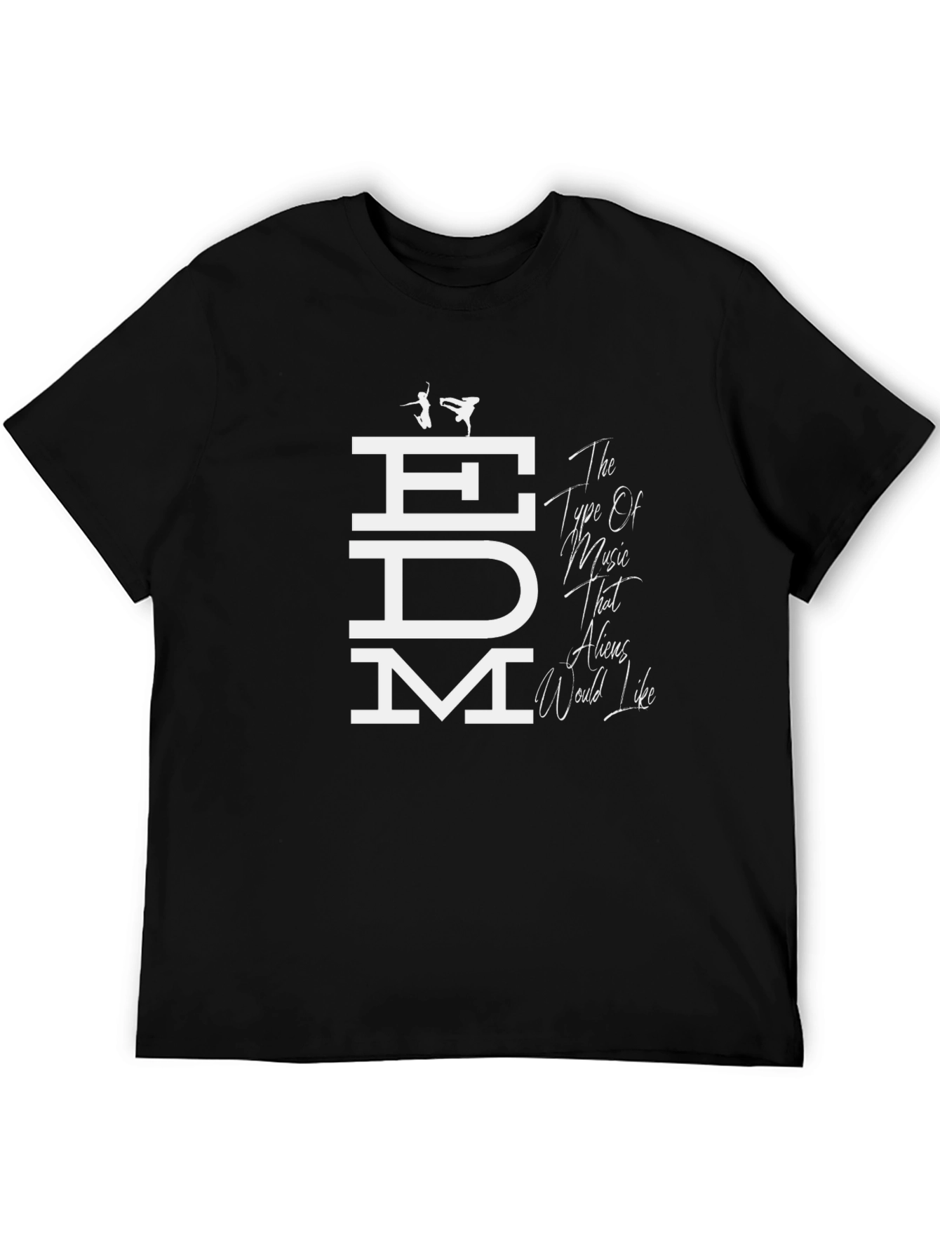 EDM Aliens Would Like Graphic Tee - Black T-Shirt