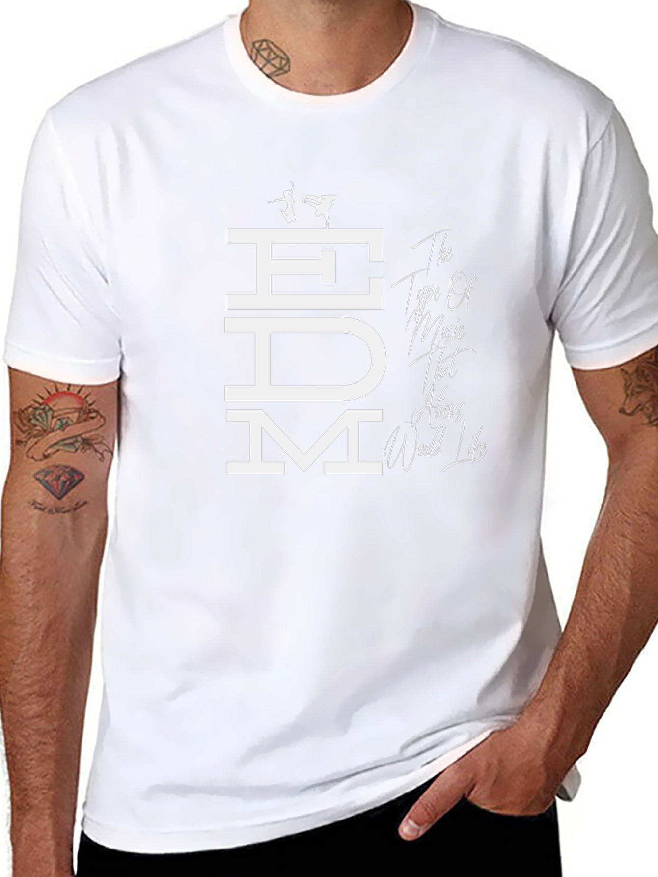 EDM Aliens Would Like Graphic Tee - Black T-Shirt
