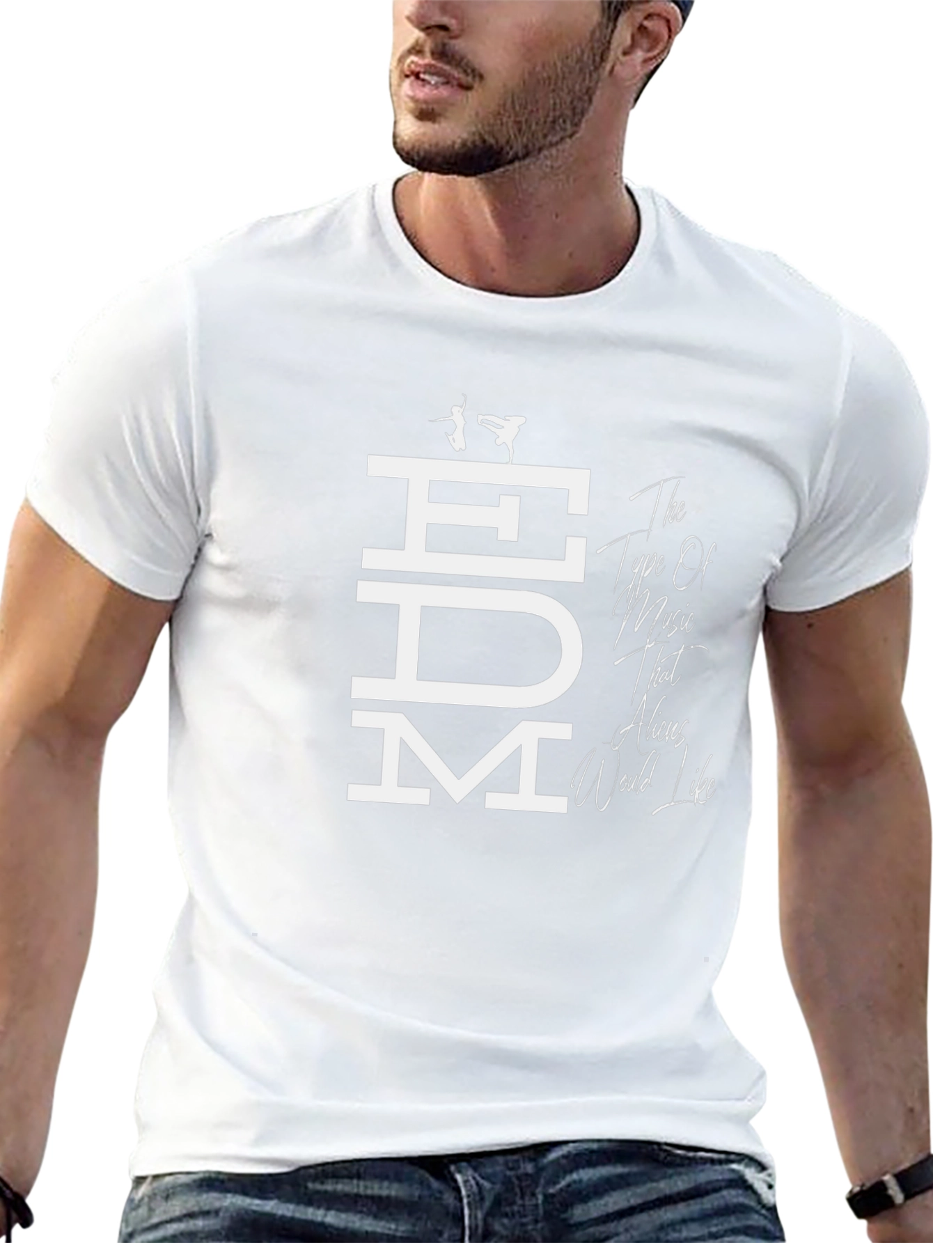 EDM Aliens Would Like Graphic Tee - Black T-Shirt