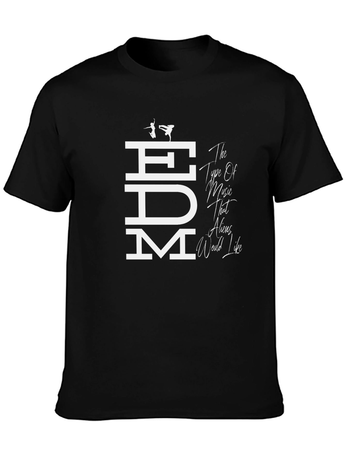EDM Aliens Would Like Graphic Tee - Black T-Shirt