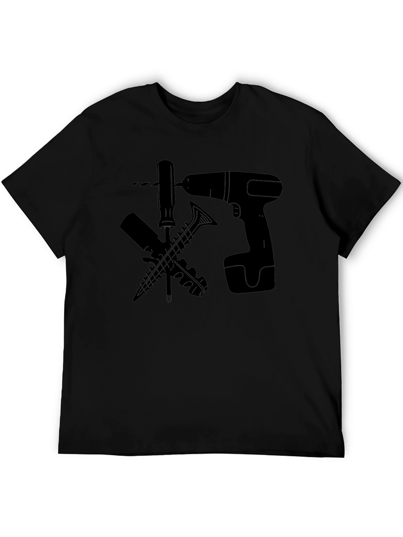 DIY Tools Graphic Tee - Black Cotton
