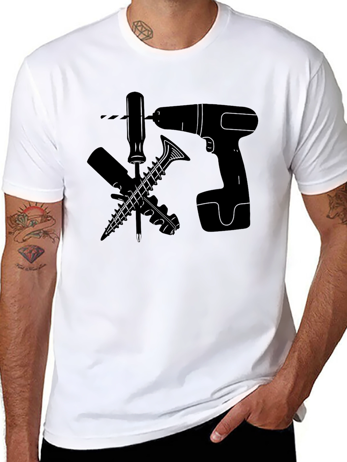 DIY Tools Graphic Tee - Black Cotton