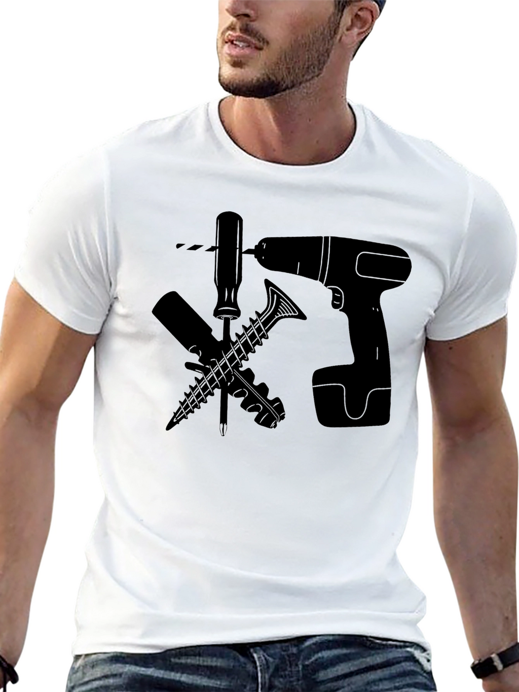 DIY Tools Graphic Tee - Black Cotton